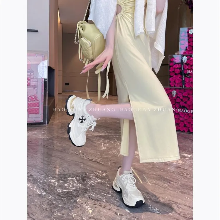 十字花老爹鞋女款春季厚底运动鞋潮款百搭达文西鞋子情侣