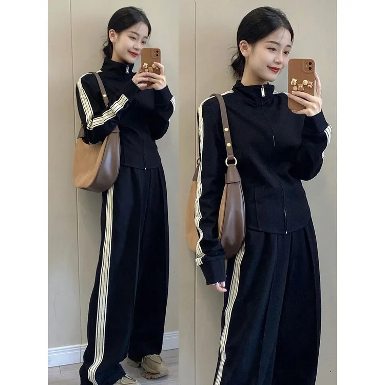 运动套装女春秋ins潮学生韩版宽松显瘦时尚网红休闲两件套跑步服