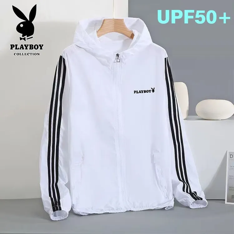 花花公子 UPF50＋刺绣男女同款防晒皮肤衣服夏季薄款夹克外套