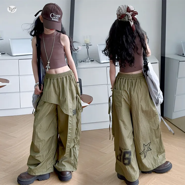 女童夏季新款2025休闲背心阔腿休闲裤两件女童夏女中童秋季套装