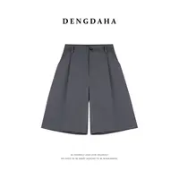 DENGDAHA「英式气息」西装短裤女 新款阔腿裤 高腰五分裤 C0063