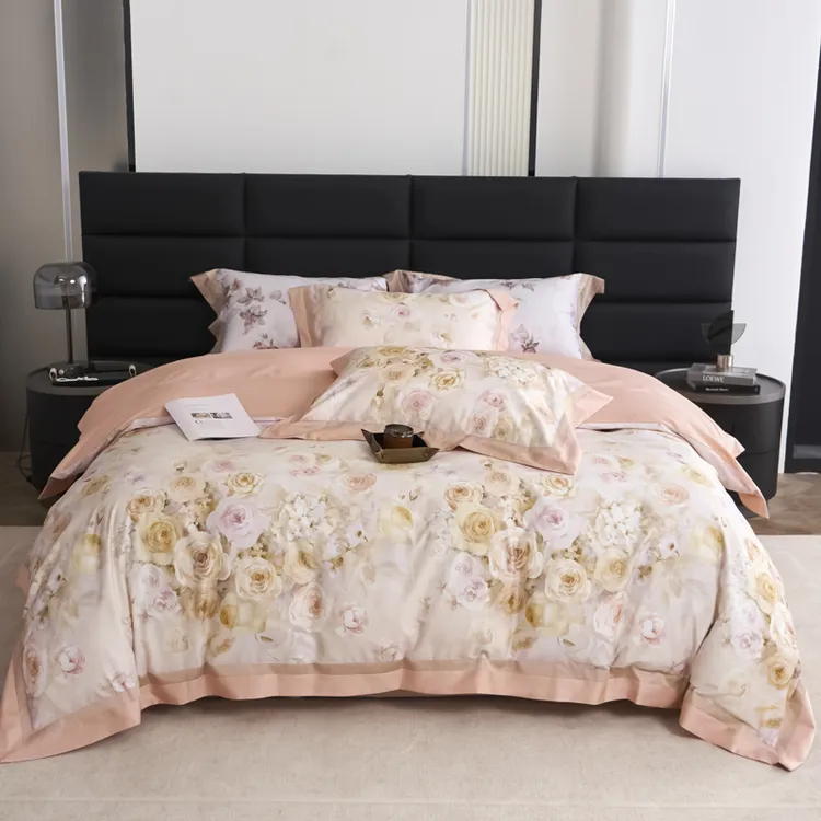 长绒棉印花四件套欧式床品套件高品质轻奢