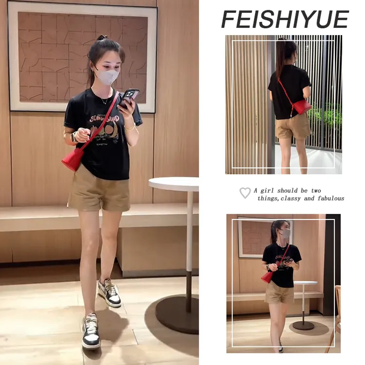 套装女装爆款2025新款夏季休闲百搭短袖上衣简约短裤两件套