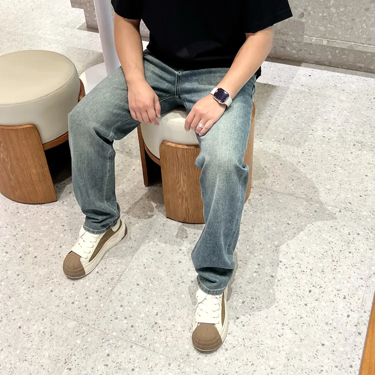 【中直筒】秋季男士美式水洗蓝柔软舒适百搭有型潮流牛仔裤长裤