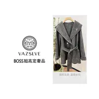 【VAZSLVE/全新奢品】捡漏暖棕格纹系带毛呢外套GY1020