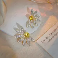 铜合金合成锆石耳饰 青鸾CH854时尚气质高级感百搭花朵精致女耳环