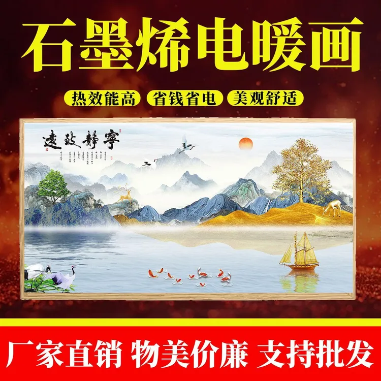 石墨烯高温电暖画取暖壁挂式电热速热节能智能家用双面壁画高压