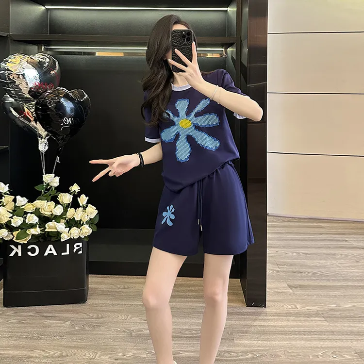 网红休闲气质时尚宽松显瘦洋气短裤两件套装潮流运动女士夏季新款