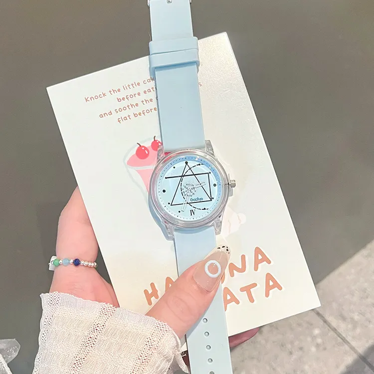 几何手表女款爆款2025新款高中学生考试专用静音防水石英腕表2369