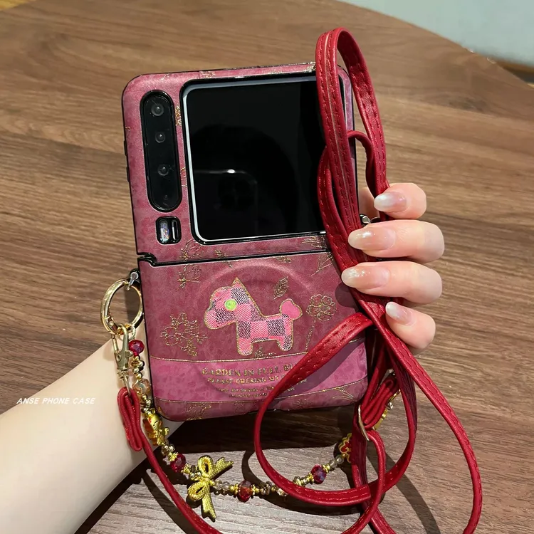 烫金马上有钱适用华为purax折叠手机壳pocket2红小马小米mixflip