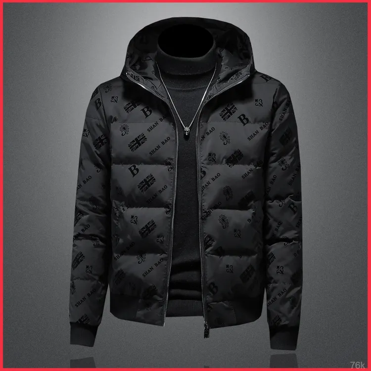 冬季潮流时尚羽绒服男士加厚保暖冬装大码男休闲百搭短款连帽外套