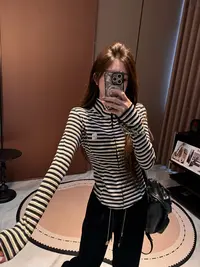 李馨儿【条形码】显瘦圆领针织洋气宽松百搭套头早秋毛衣针织网红