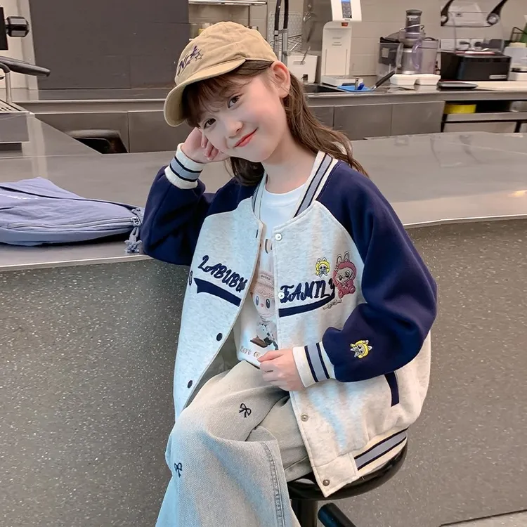 女童外套棒球服秋装2025新款洋气时髦大童女孩休闲儿童装春秋上衣