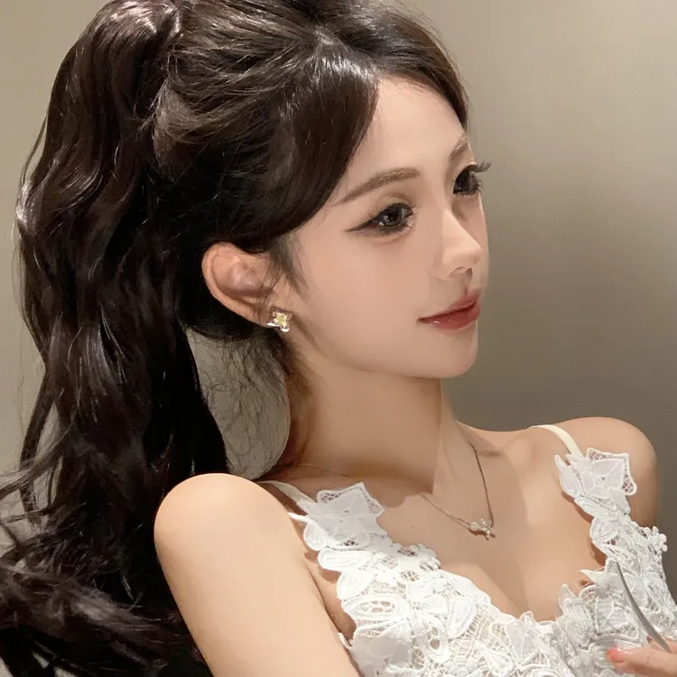FULL GIRLISH耳环00754几何四叶花耳钉耳饰