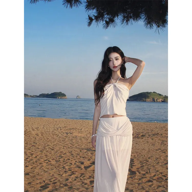 高级慵懒松弛感套装女夏季外穿吊带背心上衣休闲百搭半身裙两件套