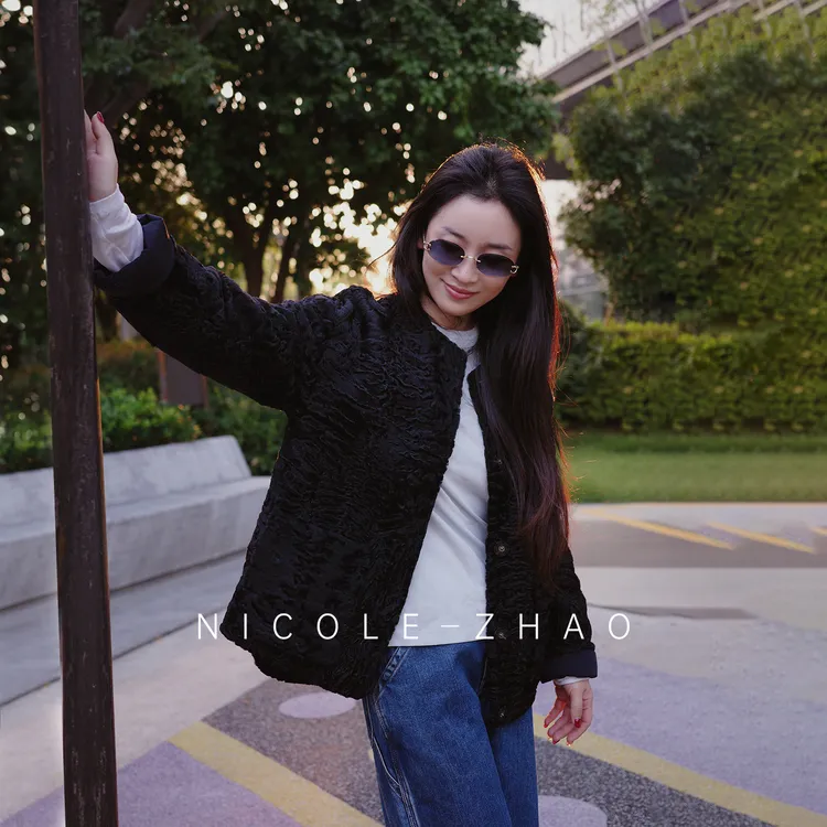 预售【银钻石【贵姐NICOLE】银牌斯瓦卡拉双面穿圆领皮草外套5NWT148