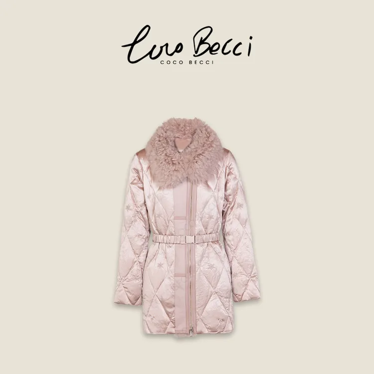 COCO BECCI【星钻雪花】90白鹅100醋酸羊毛收腰鹅绒外套CFLJD301151