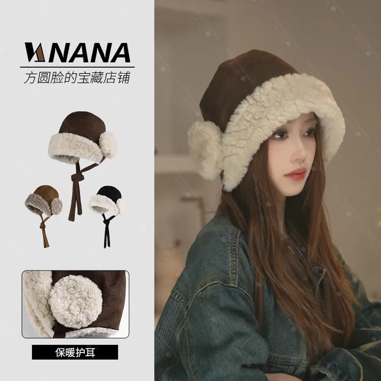 原创设计 二合一 骑车滑雪冷帽秋冬帽子保暖帽包头护耳日系防风女