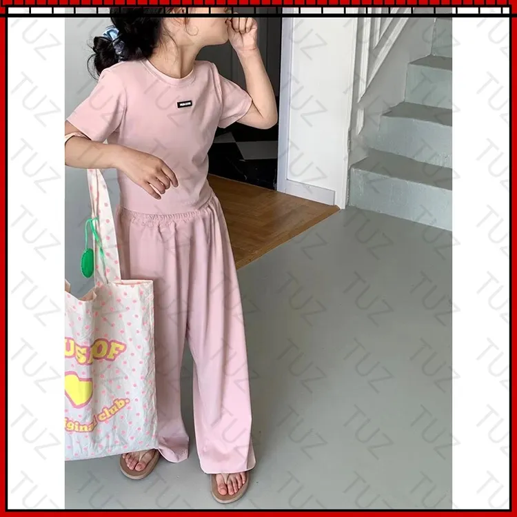 女童2025夏季新中式阔腿裤宽松套新中式国风上衣阔腿裤套装休闲