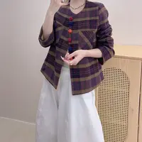 Manmi  设计款撞色格纹小香风外套  8852（K3架）