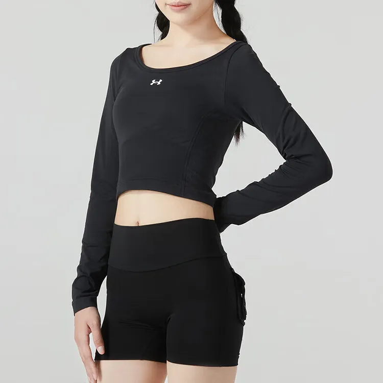 Under Armour/安德玛女装25春干爽舒适休闲运动健身瑜伽长袖T恤衫