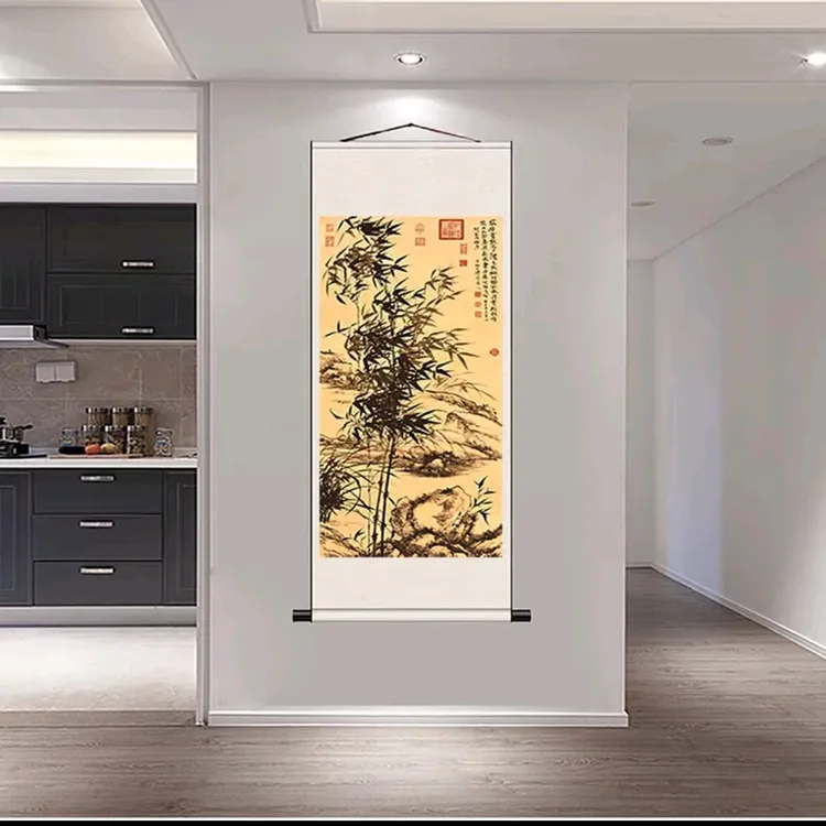 三尺《墨竹》竖幅玄关书房茶室挂画