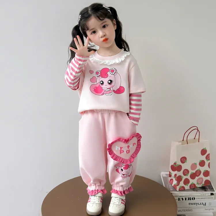 女童秋装套装2025新款4-6岁幼儿园潮款小童女宝春秋季洋气两件套