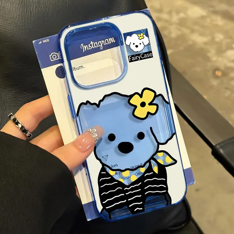 条纹小狗适用iPhone1716苹果1415PROMAX软胶13手机壳12情侣11卡通