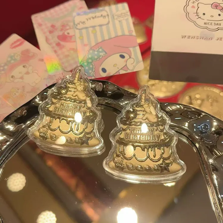 含金工艺品【小熊生日蛋糕】女友闺蜜生日礼 仪式感轻奢工艺品