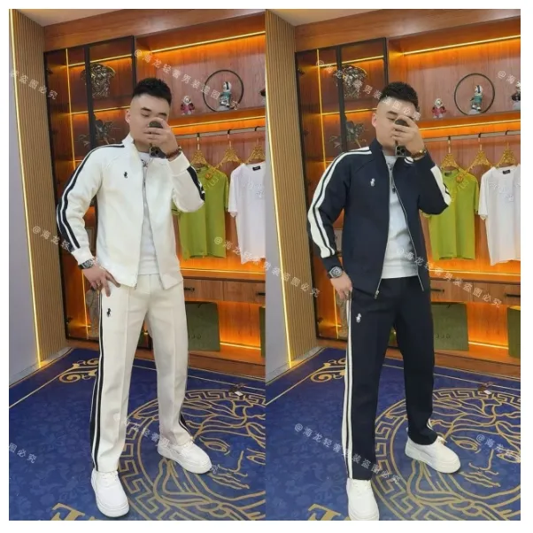 9918 秋冬织带战马套装  潮款时尚春季秋季男士休闲潮男