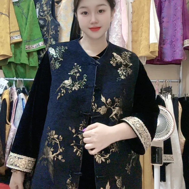 【晓林】新中式中国风马甲外套女士秋冬季新款时尚坎肩无袖（容鸟）