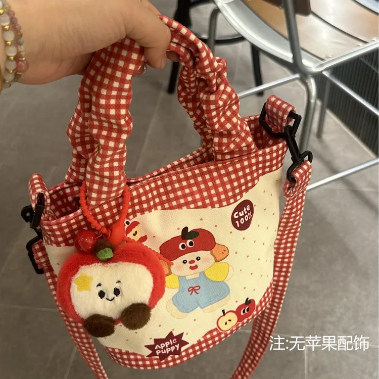 ZY新款可爱软萌斜挎手提水桶包大容量单肩包女学生上班外出通勤包