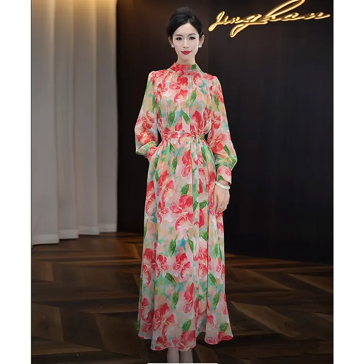 2025春夏新款连衣裙女修身显瘦高级感大摆长裙宽松气质洋气裙子