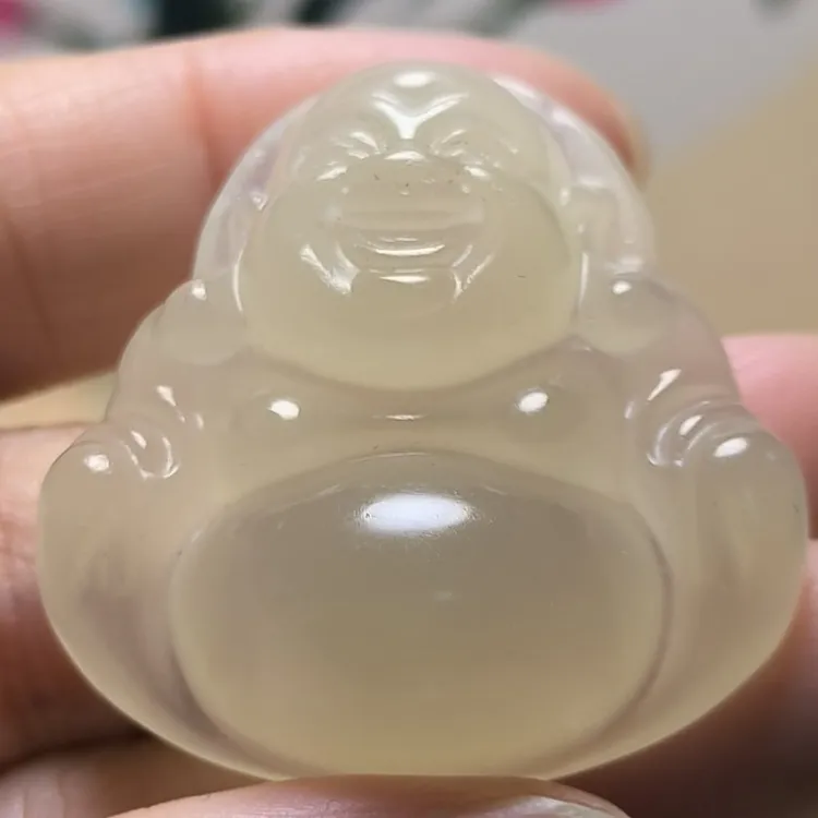 天然岫玉精品高冰大肚玉佛公吊坠挂件（多样性发其一）