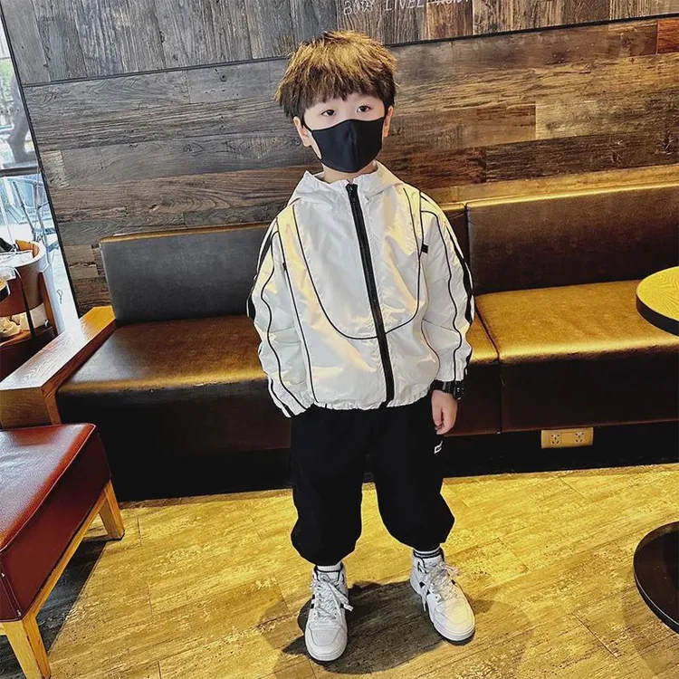 男童秋装外套2025春秋新款小孩童装洋气儿童连帽痞帅夹克上衣潮