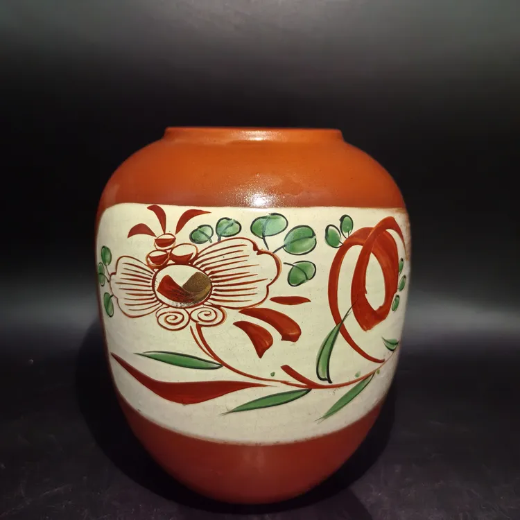 朱泥赤绘小花器01/31纯手工陶瓷手绘
