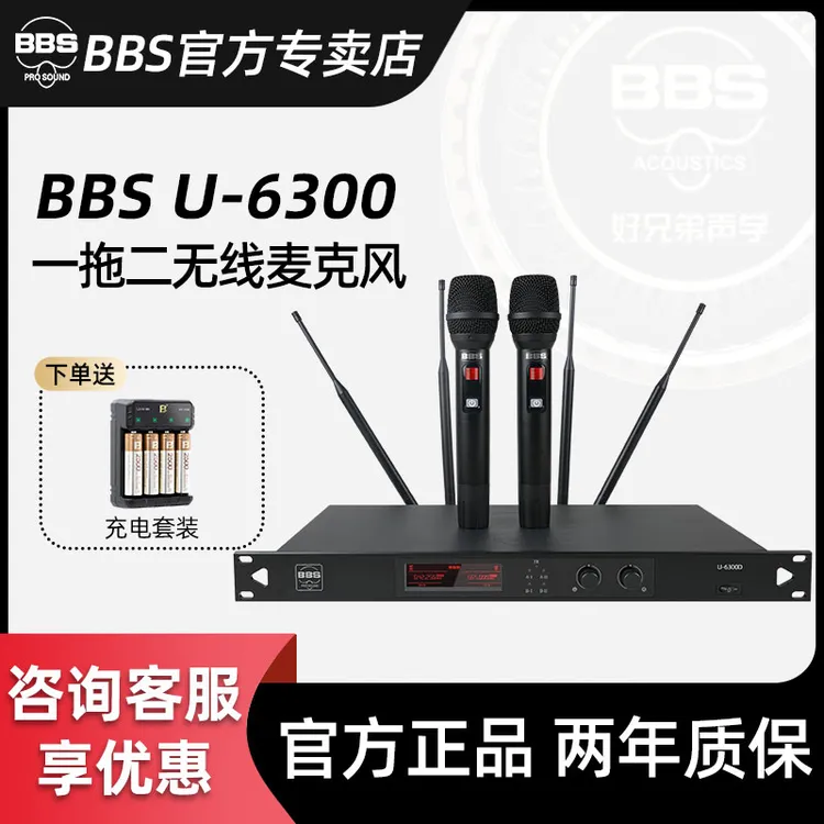 BBS U-6300D真分集无线话筒舞台ktv主持会场室内工程设备远距离