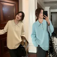 大婉酱微胖定制【优雅松弛】冬季气质百搭翻领宽松针织衫毛衣 2625D