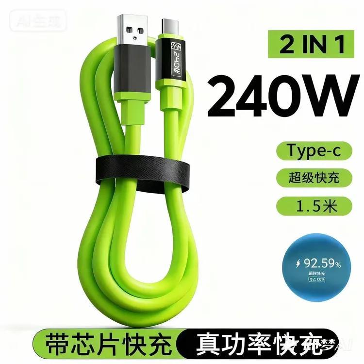 240W双Type - c超级快充数据线适用于华为荣耀等手机平板笔记本