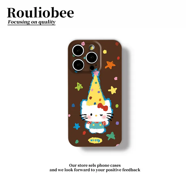 复古星星长帽Kitty适用苹果17pro手机壳iPhone16华为vivo小米oppo