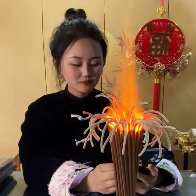 旺火莲花香大火焰油柏香家用室内线香（到手2包）30厘米每把37根