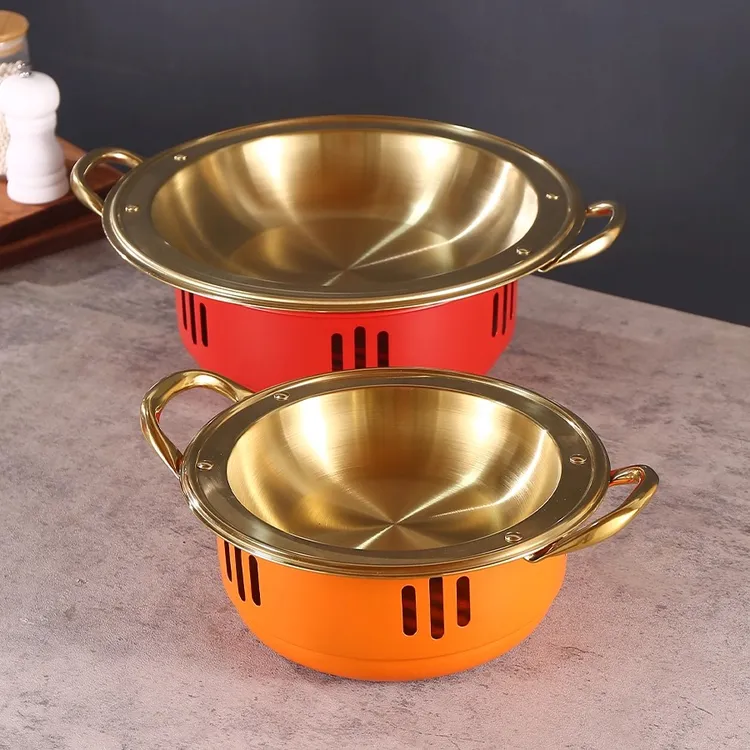 金色串串香火锅锅专用锅商用涮串涮肚鸳鸯不锈钢加深串串锅电磁炉