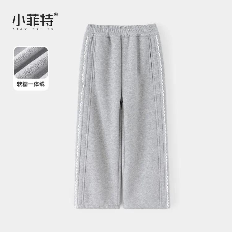 小菲特女童冬装加绒卫裤中大童保暖长裤儿童加厚休闲裤JMKD57689