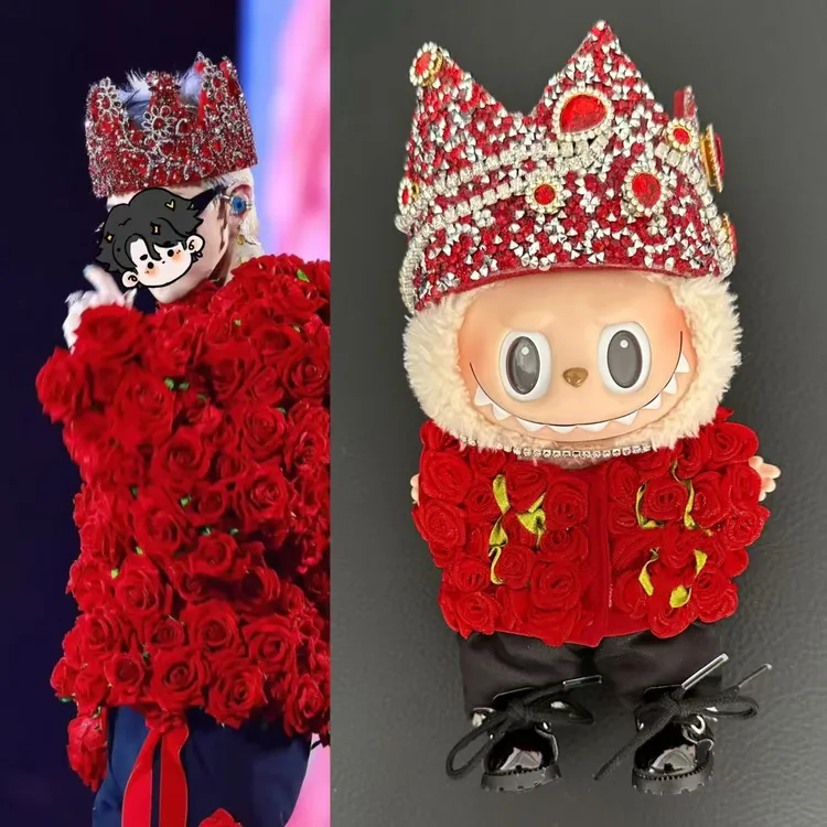 GD同款娃衣17cm权志龙玫瑰风格Labubu娃衣时尚独特20cm棉花娃娃衣