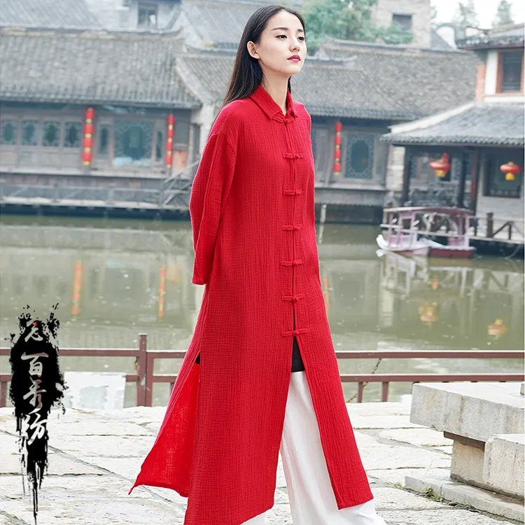 2025春夏棉麻女装新品念百秀纺复古禅意茶服国潮盘扣女式外套开衫