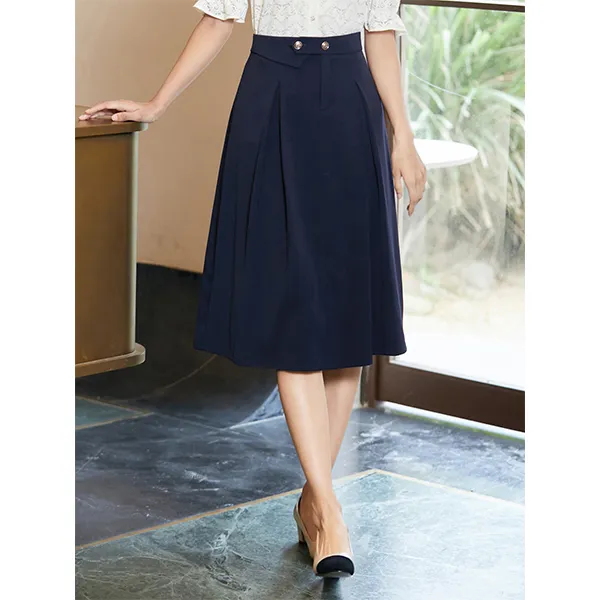【小北甄选】曼贝8263008赫本风女半身裙新款宽松显瘦百搭中长A字
