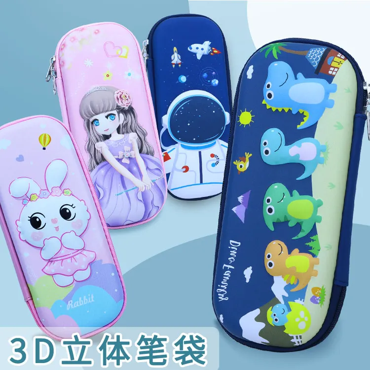 2025年新款小学生文具盒高颜值大容量3D卡通防水耐脏笔袋超轻