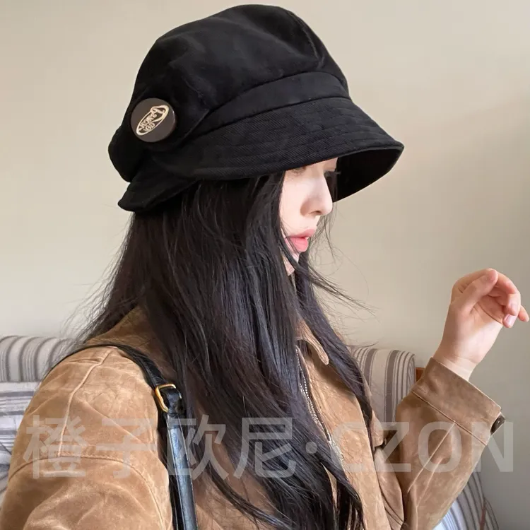 CZON·灯芯绒新秋冬版三合一渔夫云朵帽圆头显脸小复古气质