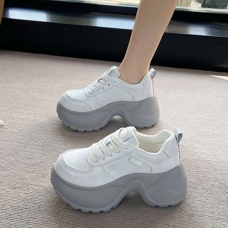 2025新款7厚底老爹鞋女2025春秋季新款内百搭小众炸街休闲鞋新余