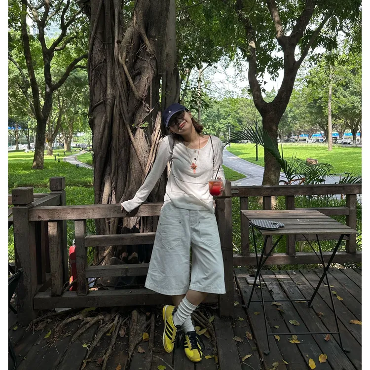 Our2【解构七分裤】夏季直筒百搭显瘦白色七分裤【X5580】